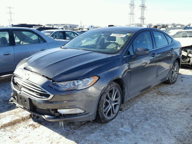 3FA6P0T90HR196359 - 2017 FORD FUSION SE GRAY photo 2