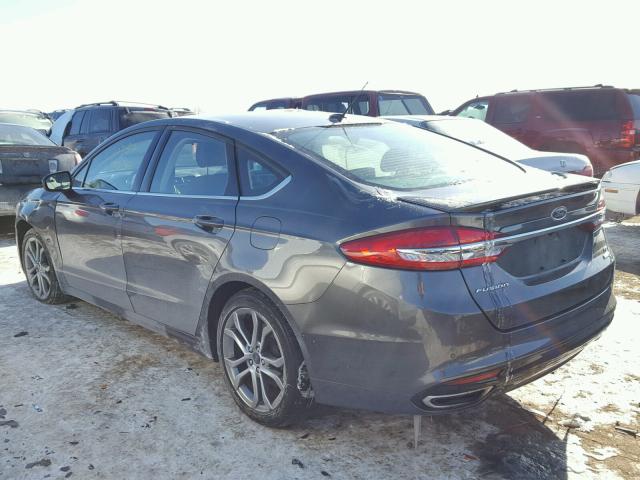 3FA6P0T90HR196359 - 2017 FORD FUSION SE GRAY photo 3