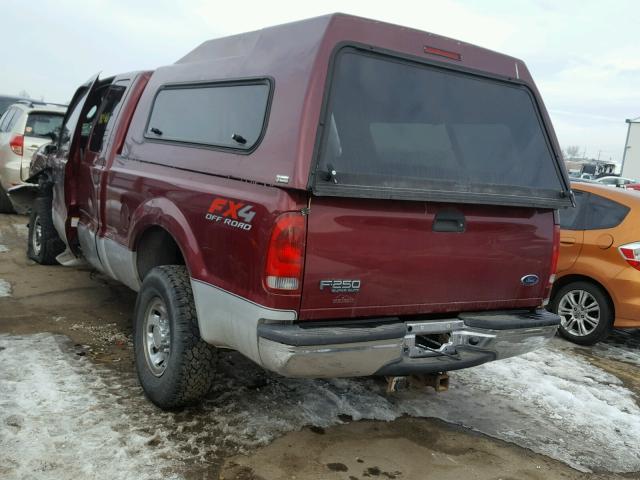 1FTNX21S14EA61556 - 2004 FORD F250 SUPER MAROON photo 3