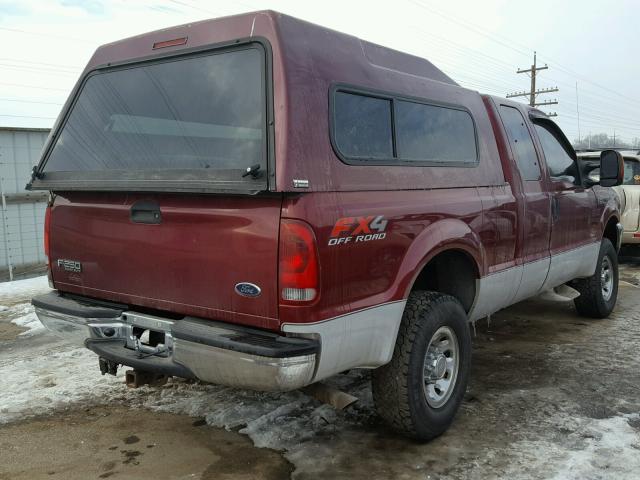 1FTNX21S14EA61556 - 2004 FORD F250 SUPER MAROON photo 4