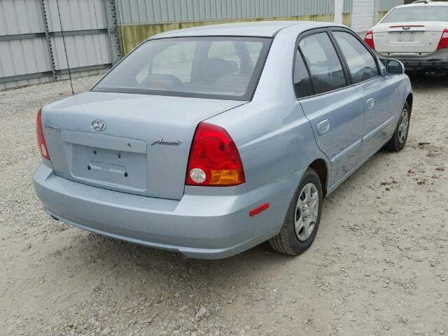 KMHCG45C85U617239 - 2005 HYUNDAI ACCENT GL BLUE photo 4