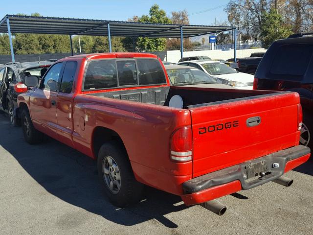 1B7GL22XX1S279006 - 2001 DODGE DAKOTA RED photo 3