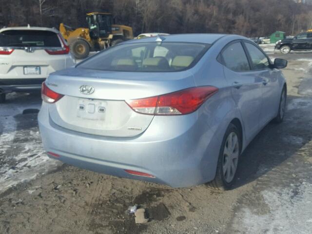 KMHDH4AE6CU318998 - 2012 HYUNDAI ELANTRA GL BLUE photo 4