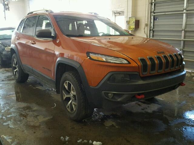 1C4PJMBBXEW311053 - 2014 JEEP CHEROKEE T ORANGE photo 1