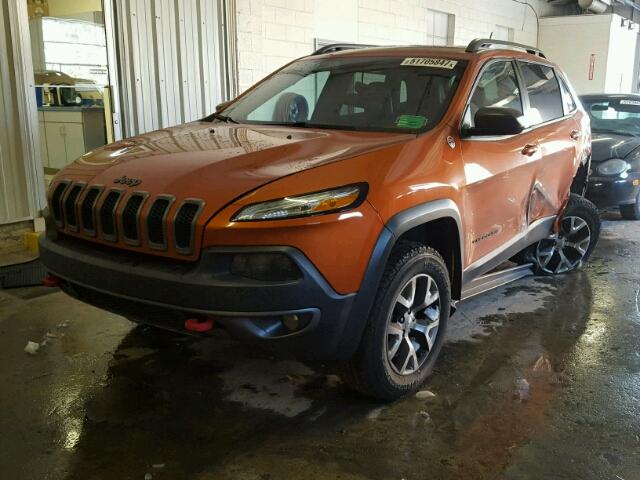 1C4PJMBBXEW311053 - 2014 JEEP CHEROKEE T ORANGE photo 2