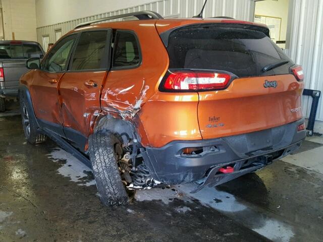 1C4PJMBBXEW311053 - 2014 JEEP CHEROKEE T ORANGE photo 3