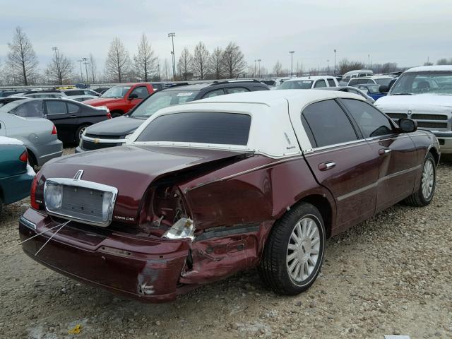 1LNHM81W74Y688901 - 2004 LINCOLN TOWN CAR E BURGUNDY photo 4