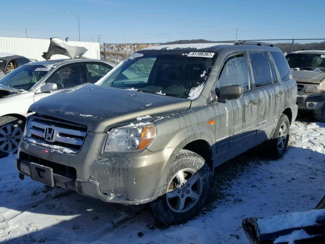 5FNYF18738B013539 - 2008 HONDA PILOT EXL GREEN photo 2