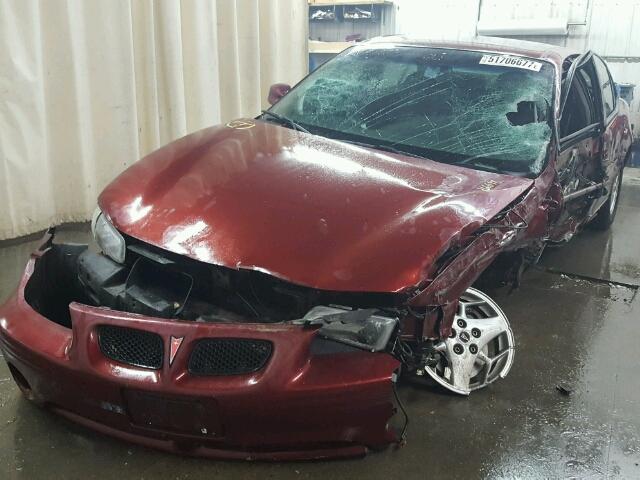 1G2WP52K01F102404 - 2001 PONTIAC GRAND PRIX BURGUNDY photo 2