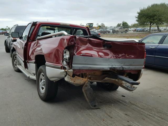 1B7HC16Y3SS170812 - 1995 DODGE RAM 1500 MAROON photo 3