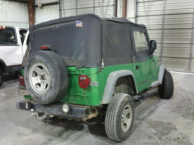 1J4FA39S54P738378 - 2004 JEEP WRANGLER X GREEN photo 4