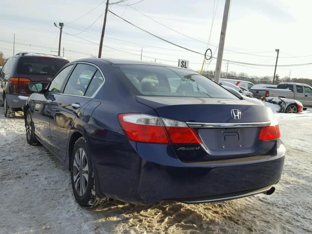 1HGCR2F33DA012659 - 2013 HONDA ACCORD LX BLUE photo 3