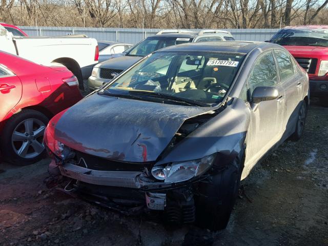 19XFA16899E001582 - 2009 HONDA CIVIC EX GRAY photo 2