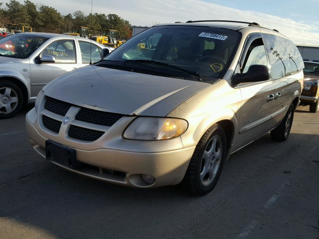 2B8GP54L81R107683 - 2001 DODGE GRAND CARA BEIGE photo 2