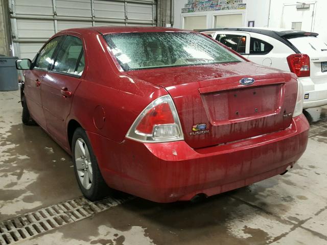 3FAFP07116R241570 - 2006 FORD FUSION SE RED photo 3