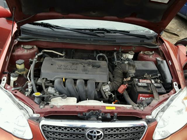 1NXBR32E77Z768209 - 2007 TOYOTA COROLLA CE RED photo 7