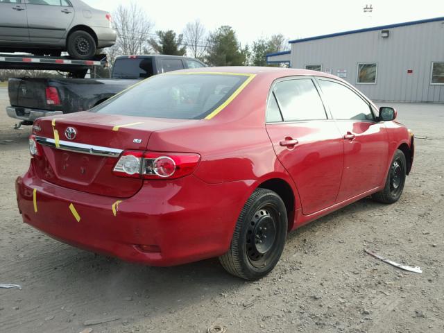 2T1BU4EE4DC970180 - 2013 TOYOTA COROLLA BA RED photo 4