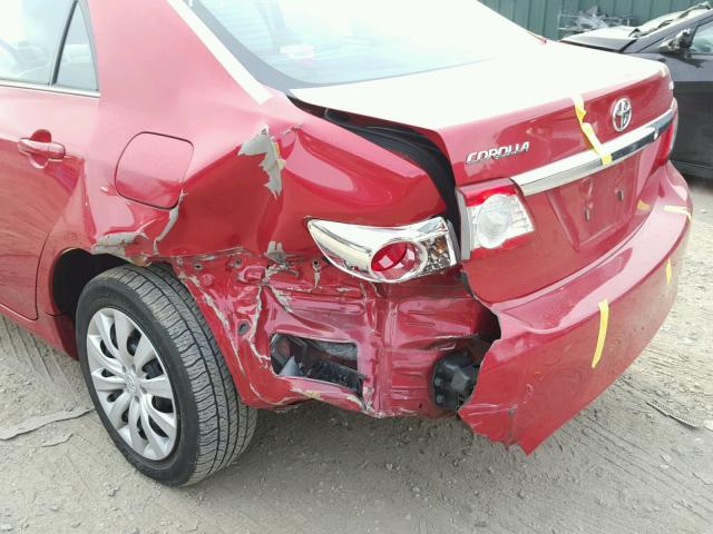 2T1BU4EE4DC970180 - 2013 TOYOTA COROLLA BA RED photo 9