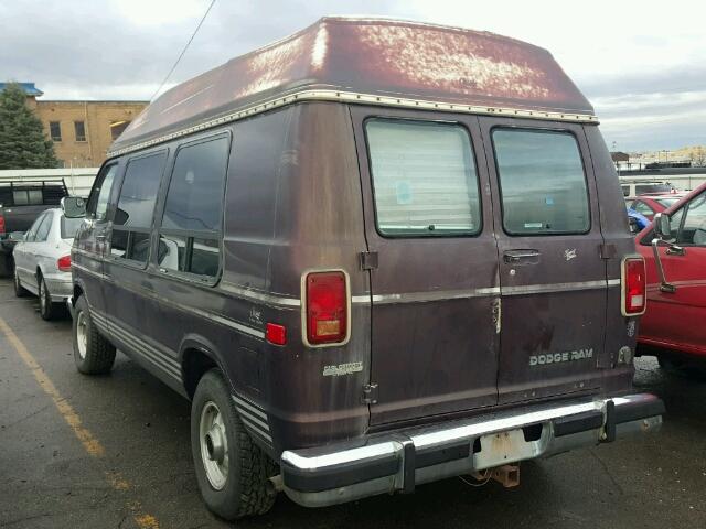 2B6HB21Y5NK150984 - 1992 DODGE RAM VAN B2 MAROON photo 3