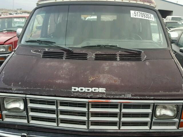 2B6HB21Y5NK150984 - 1992 DODGE RAM VAN B2 MAROON photo 7