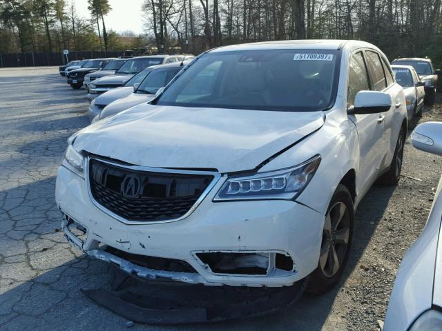 5FRYD4H21GB054731 - 2016 ACURA MDX WHITE photo 2