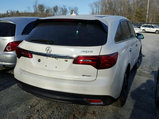 5FRYD4H21GB054731 - 2016 ACURA MDX WHITE photo 4