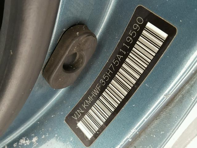 KMHWF35H75A119590 - 2005 HYUNDAI SONATA GLS BLUE photo 10