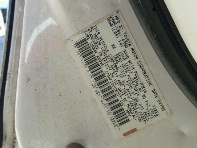 JT6HF10U5X0077152 - 1999 LEXUS RX 300 WHITE photo 10