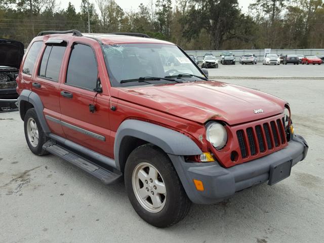 1J4GK48K57W711801 - 2007 JEEP LIBERTY SP MAROON photo 1