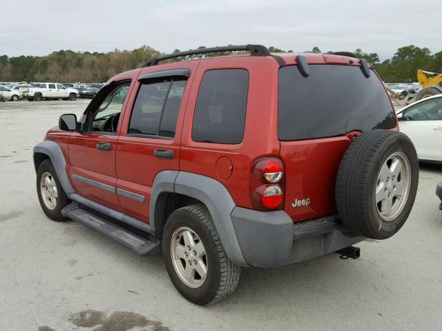 1J4GK48K57W711801 - 2007 JEEP LIBERTY SP MAROON photo 3