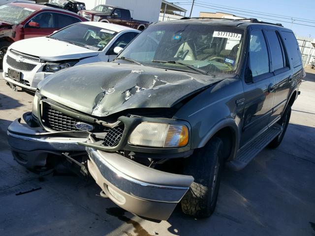 1FMPU18L6YLA58739 - 2000 FORD EXPEDITION GREEN photo 2