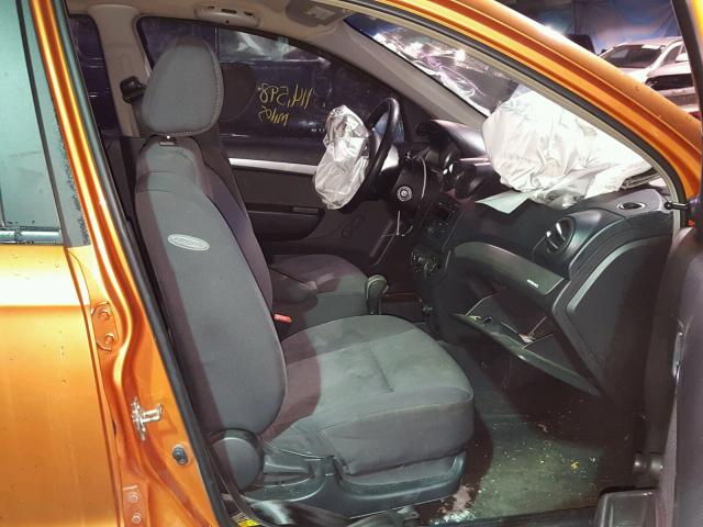 KL1TD566X7B128603 - 2007 CHEVROLET AVEO BASE ORANGE photo 5