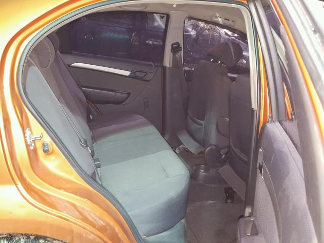 KL1TD566X7B128603 - 2007 CHEVROLET AVEO BASE Narıncı foto 6