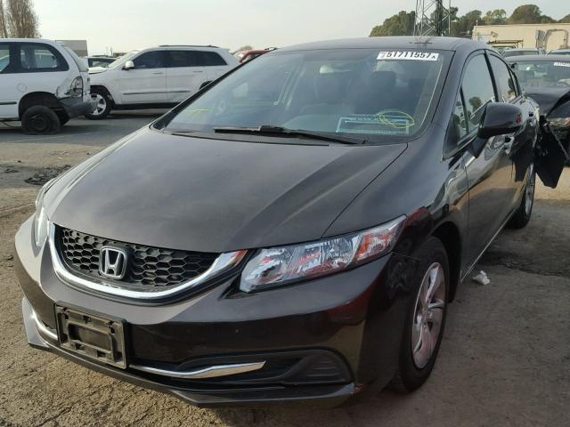 19XFB2F58DE206263 - 2013 HONDA CIVIC LX BLACK photo 2