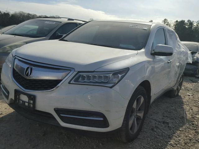 5FRYD3H29EB002769 - 2014 ACURA MDX WHITE photo 2