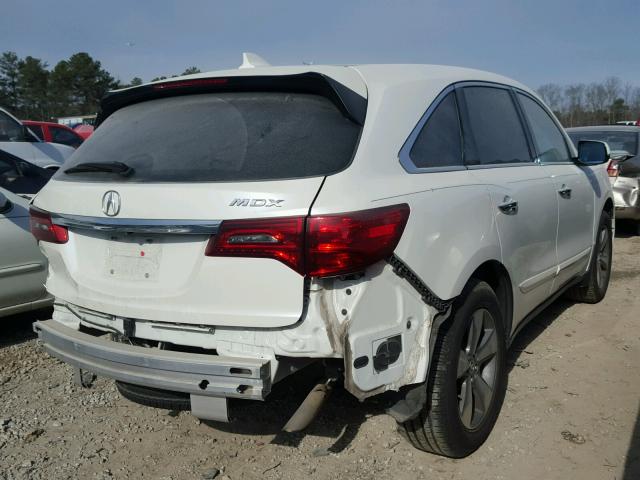 5FRYD3H29EB002769 - 2014 ACURA MDX WHITE photo 4