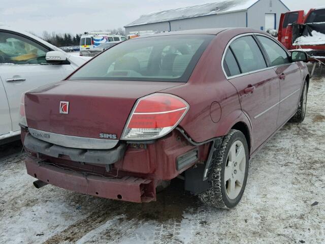 1G8ZS57B58F192427 - 2008 SATURN AURA XE RED photo 4