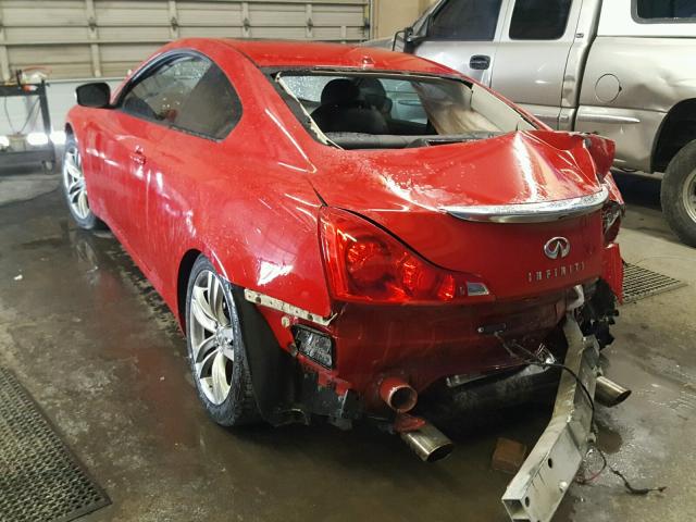 JNKCV64E48M107403 - 2008 INFINITI G37 BASE RED photo 3