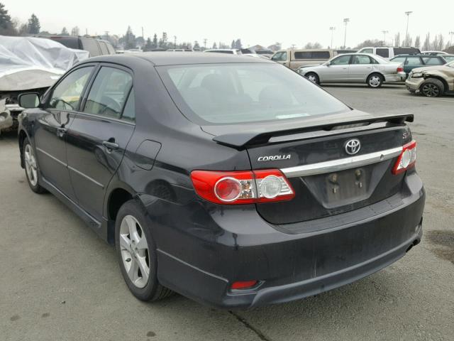 2T1BU4EE9DC009798 - 2013 TOYOTA COROLLA BA BLACK photo 3