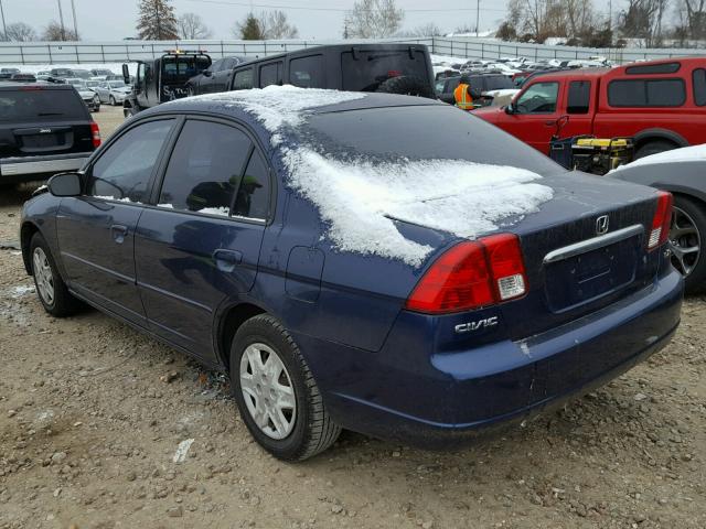 2HGES166X3H536005 - 2003 HONDA CIVIC LX BLUE photo 3