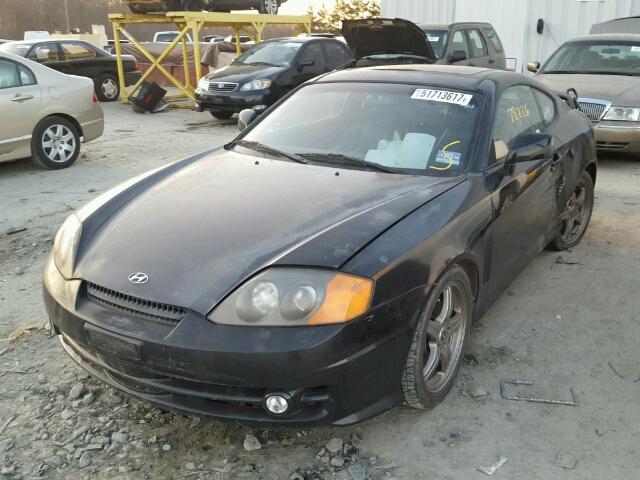 KMHHN65F54U153407 - 2004 HYUNDAI TIBURON GT BLACK photo 2