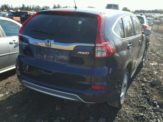 2HKRM4H57GH685680 - 2016 HONDA CR-V EX BLUE photo 4