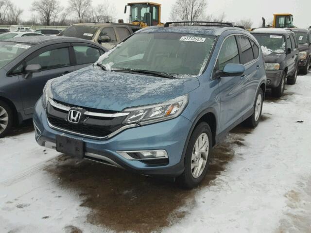 5J6RM4H71FL009442 - 2015 HONDA CR-V EXL BLUE photo 2