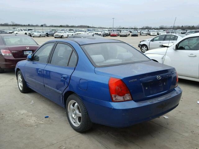 KMHDN46D74U818906 - 2004 HYUNDAI ELANTRA BLUE photo 3