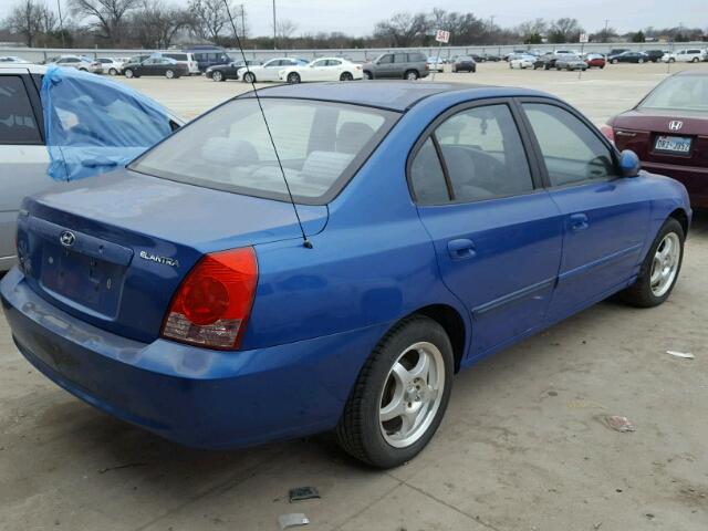 KMHDN46D74U818906 - 2004 HYUNDAI ELANTRA BLUE photo 4