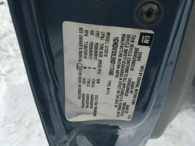 1GNDV33L56D117480 - 2006 CHEVROLET UPLANDER L 蓝色 照片 10