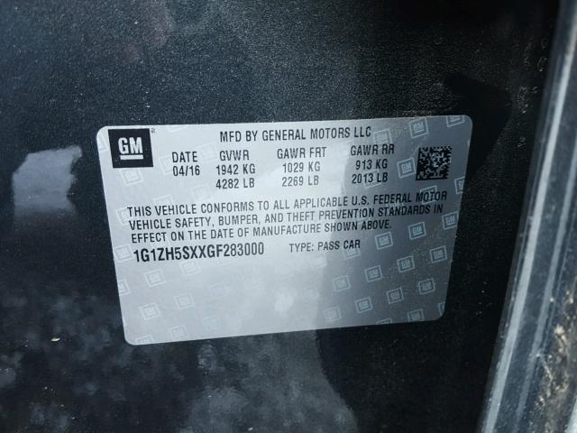 1G1ZH5SXXGF283000 - 2016 CHEVROLET MALIBU PRE GRAY photo 10