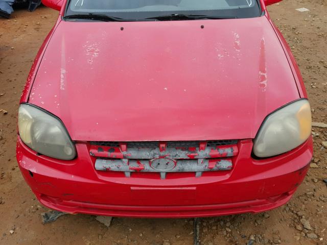 KMHCG35C35U341725 - 2005 HYUNDAI ACCENT GS RED photo 9