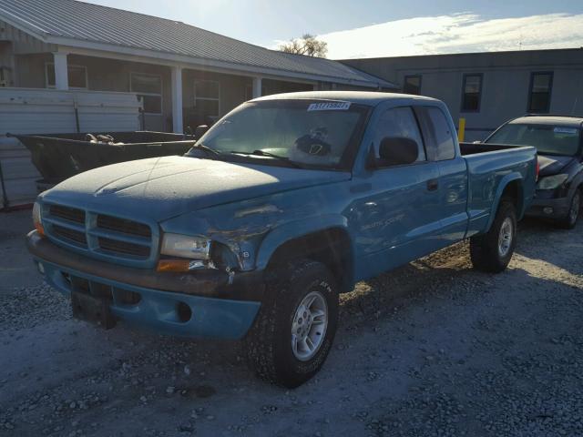 1B7GG23Y2VS282192 - 1997 DODGE DAKOTA TURQUOISE photo 2