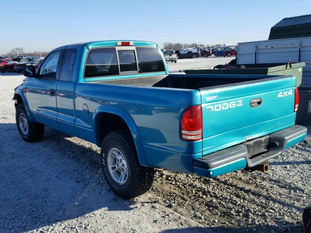 1B7GG23Y2VS282192 - 1997 DODGE DAKOTA TURQUOISE photo 3